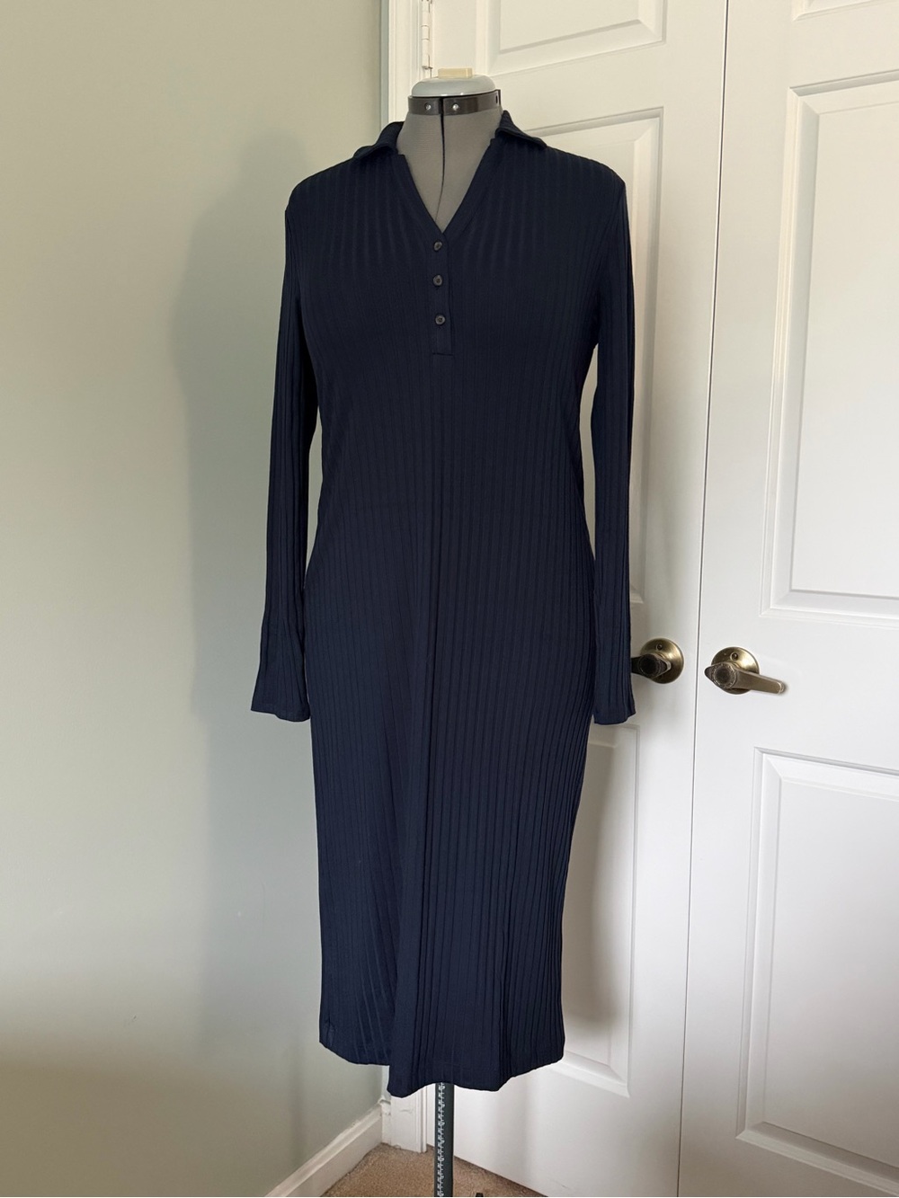 BR Factory Long Sleeve Ribbed Navy Dress Mp